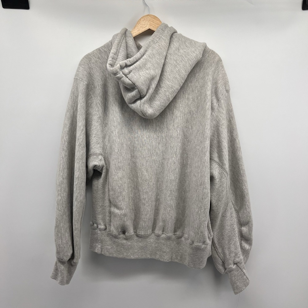 Vintage 80s 90s US Navy Pro Weave Hoodie Size Large Grey Pullover Sweatshirt - Picture 3 of 9